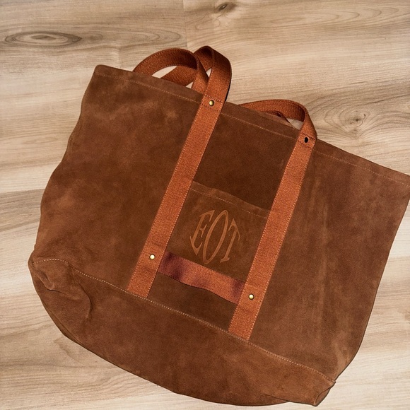 Elegant Brown Suede Duffel Bag - Picture 1 of 5